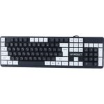 کیبورد سیم‌دار ایکس‌پی پروداکت مدل XP-7700U با کلیدهای فارسی و انگلیسی مشکی و سفید